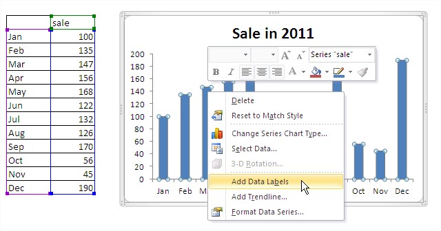 Excel chart add data labels