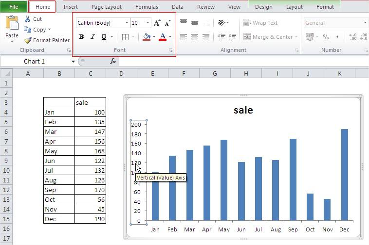 Excel chart column clustered axis formatting