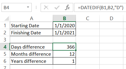 Days difference