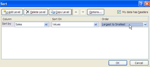 Excel Sorting