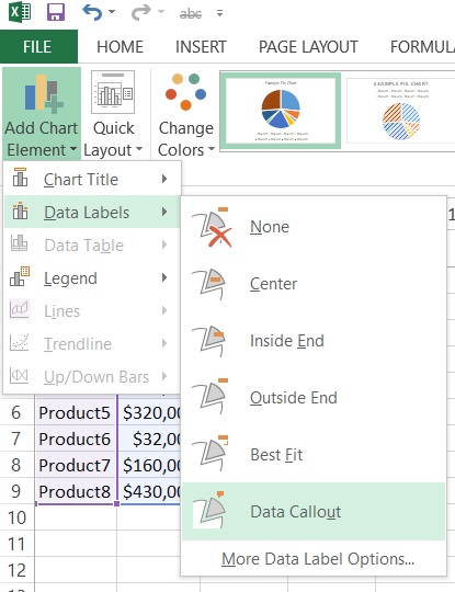 Pie chart data labels