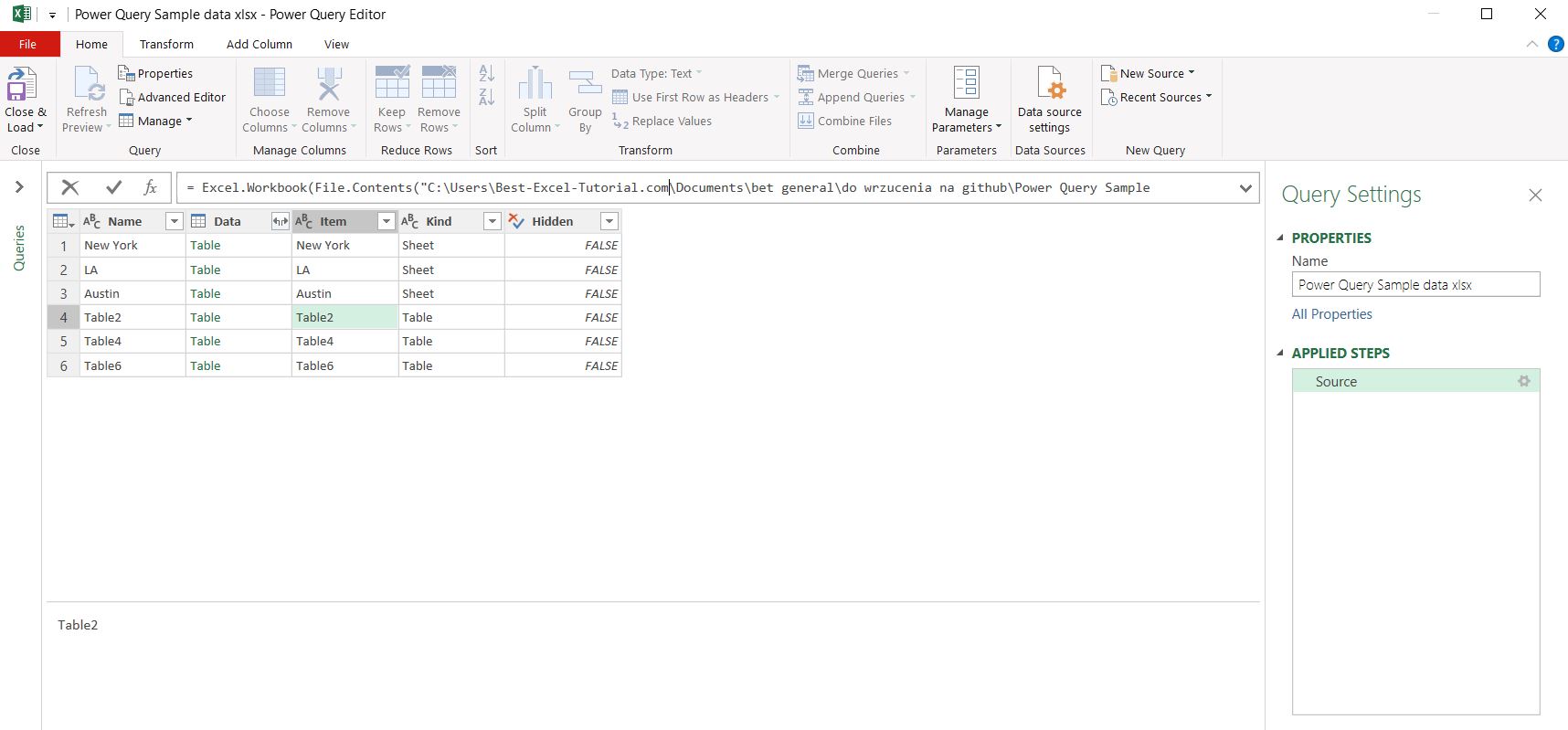 power query editor