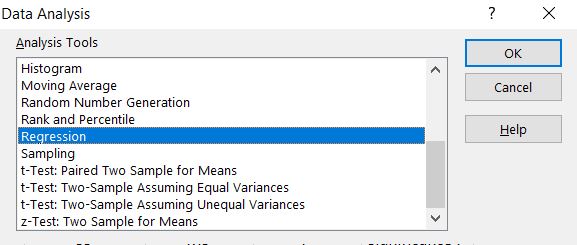 Data Analysis Regression