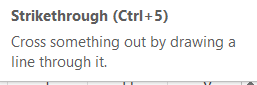 strikethrough keyboard shortcut