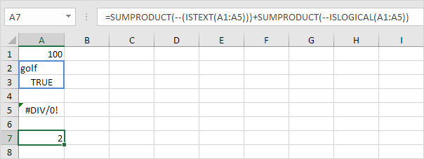 Count Cells with Text and Count Booleans