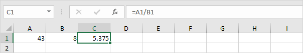 Simple Division in Excel