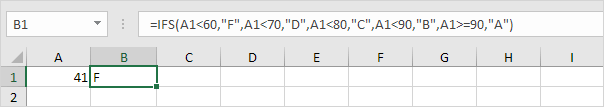 Second Ifs Function in Excel, Value 41
