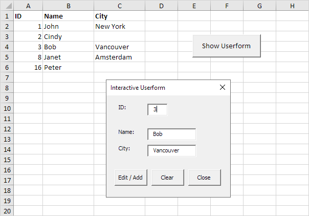 Excel VBA Interactive Userform Excel VBA Interactive Userform