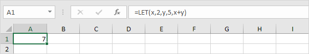 Simple LET function in Excel