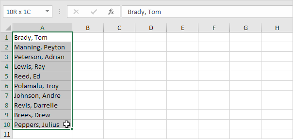 Text to Columns Example