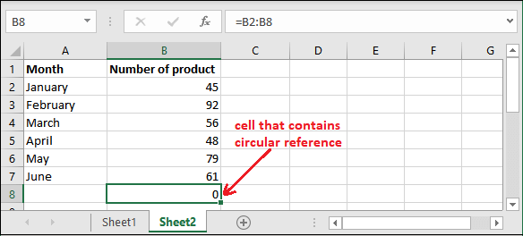 Circular reference in Excel