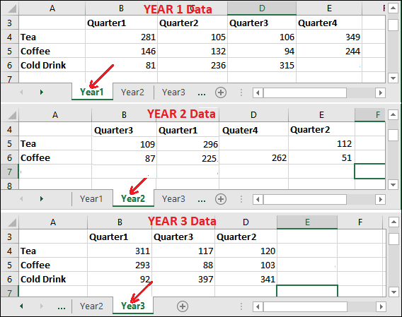 Consolidate data in Excel