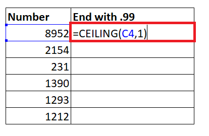 Excel CEILING Function
