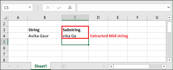 Excel Substring formula
