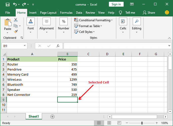 sumif function in Excel