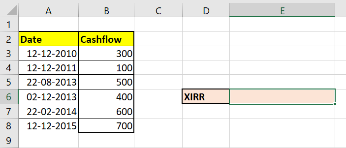 Excel XIRR Function