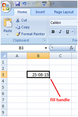 Fill Handle with dates in Excel