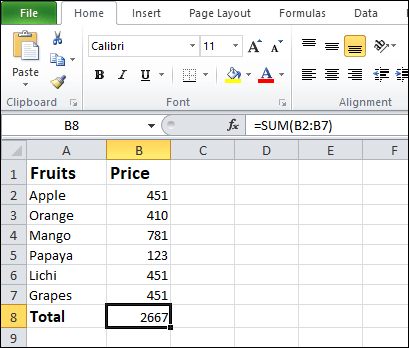 How to hide formulas in Excel