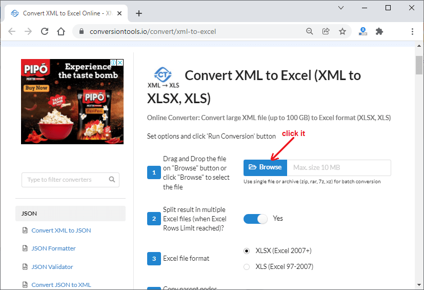 How to open XML in Excel