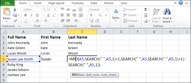 How to Separate text in Excel