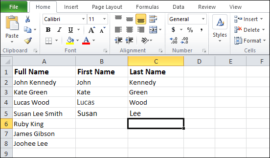 How to Separate text in Excel