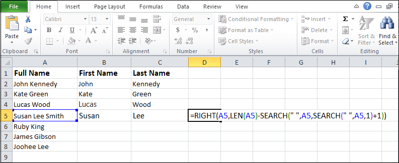 How to Separate text in Excel
