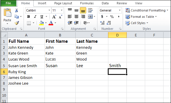 How to Separate text in Excel