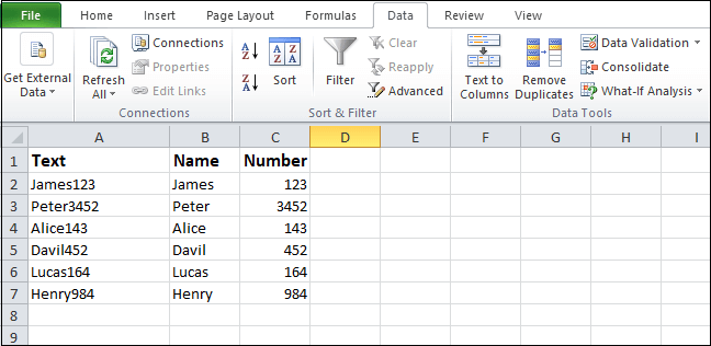 How to Separate text in Excel