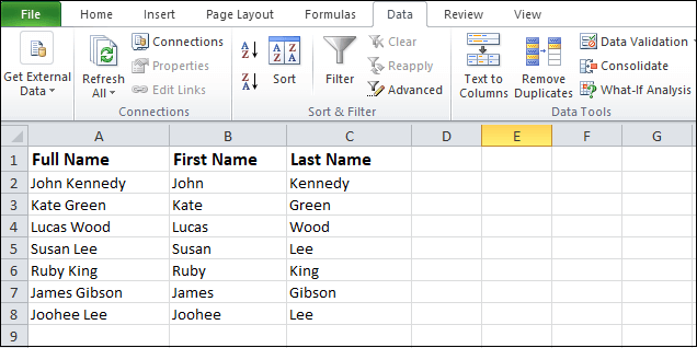 How to Separate text in Excel