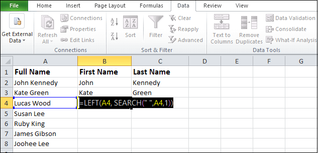 How to Separate text in Excel