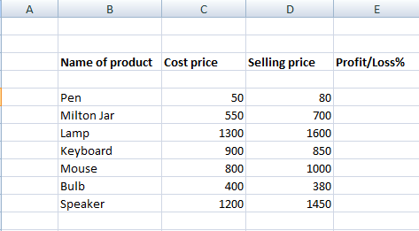 Percentage formula in Excel