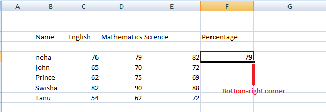 Percentage formula in Excel