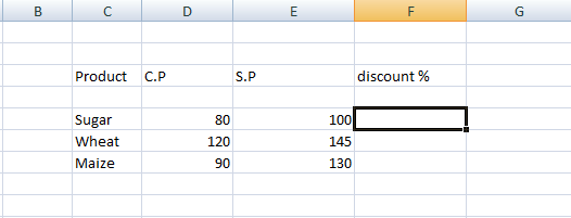 Percentage formula in Excel