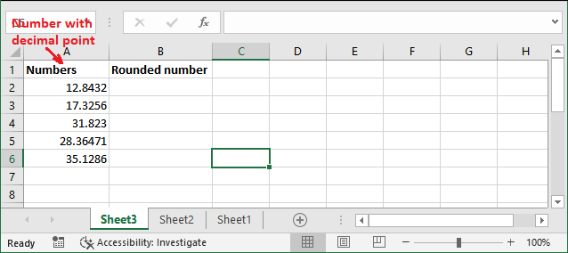 Round formula in Excel