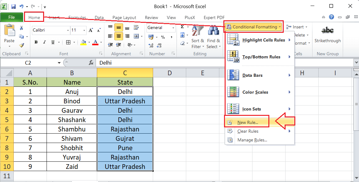 Setting Colors in Excel