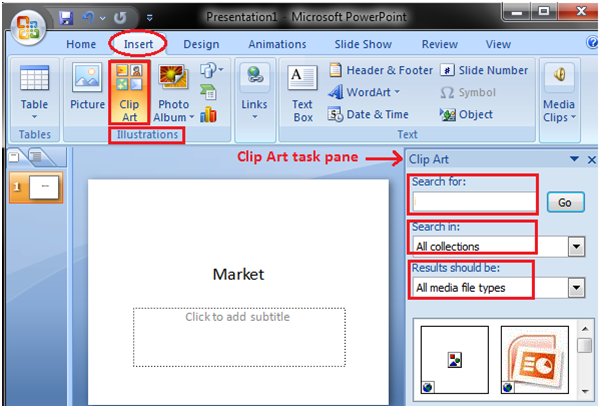 MSpowerpoint How to insert picture and clip art 2