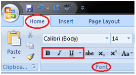 MS Word Bold italic and underline commands in ms word 1