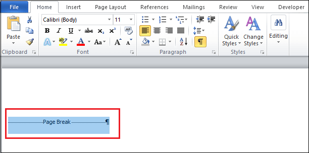 How to add and remove a page break in Word