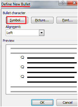MS Word How to use symbols as bullets 1