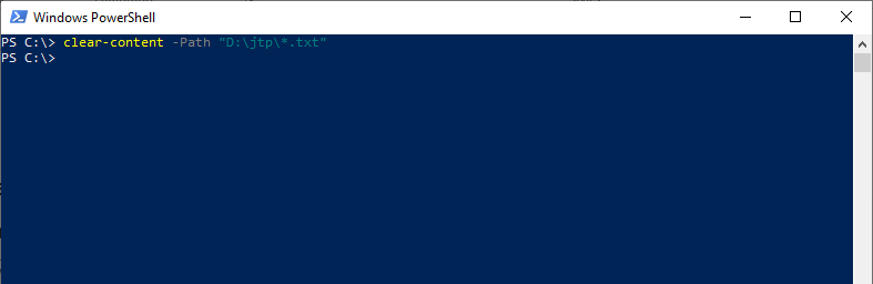 PowerShell Clear-Content
