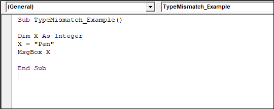 Type Mismatch VBA
