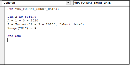 VBA Date Format