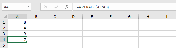 Average Function in Excel