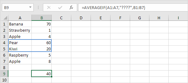 AverageIf Function with Question Marks