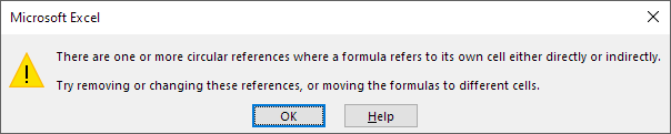 Circular Reference Error Message